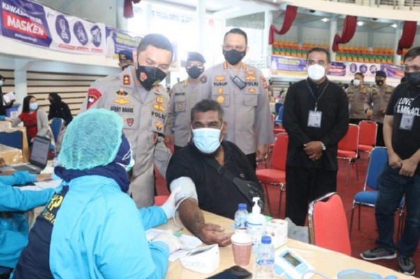 Kapolda Kaltim Tinjau Gerai Vaksin Presisi di Gedung BSCC Dome Balikpapan
